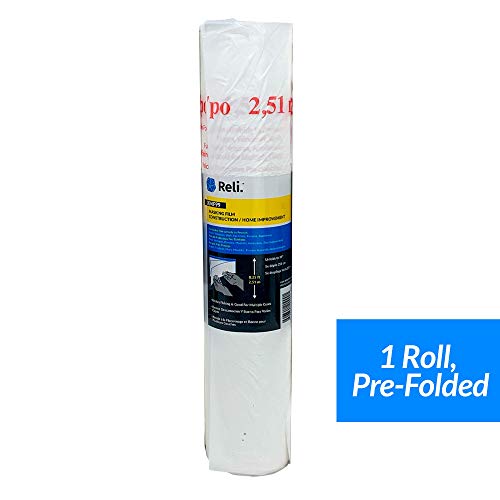 Reli. Masking Film, 1 Roll | 90' Foot x 99" Inch Masking Plastic Film - size: 90 foot length x 99 inch width | 1 roll