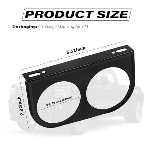 2-1/16" Dual Hole Mount Panel for Auto Gauges,Essential 52mm Mount for Automotive Gauges for Secure Fastening,Professional Mounts Panel for Car Gauge as Car Accessories