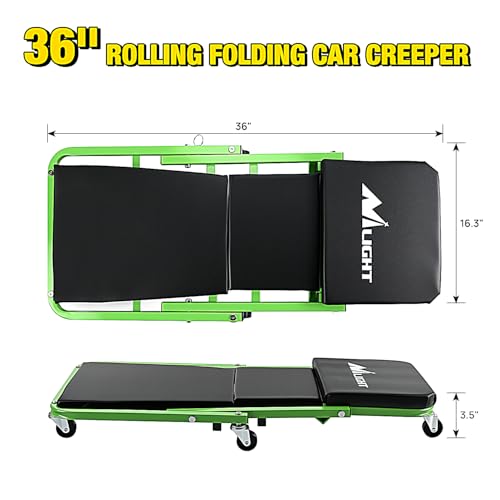 Nilight 36" Z Creeper 2-in-1 Rolling Folding Car Seat - color: Green