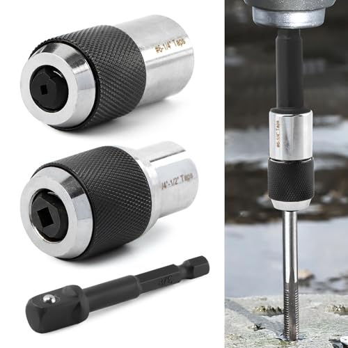3PCS Tap Socket Set, 3/8inch Socket Adapter High Hardness Threading-Tap Extractors, Extraction Tool with Adjustable Jaws for Taps,Reamers,Screw Extractors(COLOR:black)