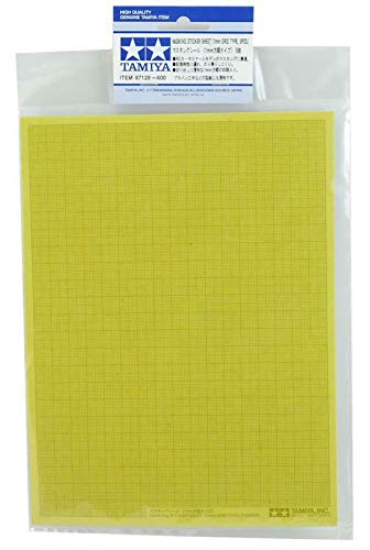 TAMIYA 87129-000 300087129 - Masking Film, 250 x 180 mm Grid, Pack of 5, Green