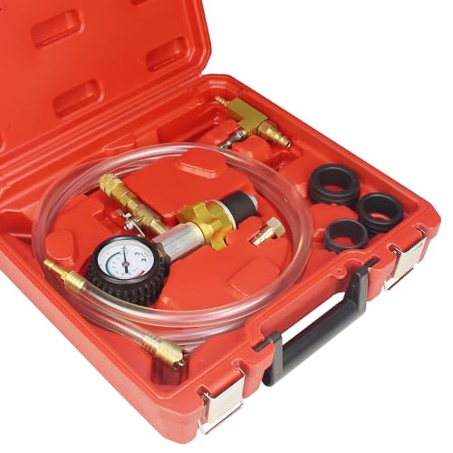 Auto Coolant Vacuum Kit Cooling System Vacuum Radiator Kit Refill & Purging Tool Radiator Coolant Refill Tool Kit Pneumatic Vacuum Antifreeze Change Filler Set for Car Van SUV Truck