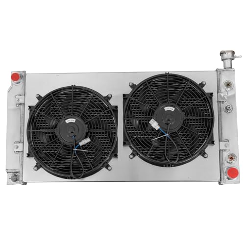3 Row Radiator Fans Shroud kit Compatible with 2003-2005 Chevy Express 1500 2500 GMC Savana 1500 2500 4.3L V6 Aluminum Performance Cooling