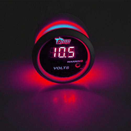 ESUPPORT Car 2" 52mm Digital Volt Voltage Gauge Meter Kit Red LED - color: Volt Gauge