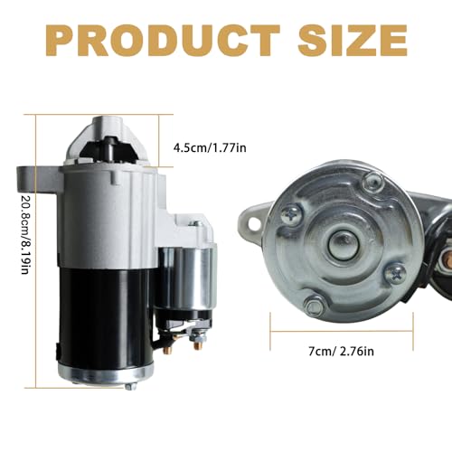 Starter Motor 17948N Replacement for 2009-2020 Dodge Durango and Ram 1500/2500/3500/4000 | 2005-2020 Jeep Commander Grand Cherokee | 2011-2020 Ram 1500/2500/3500 5.7 V8 Replace# M000T20972ZC - size: M000T20972