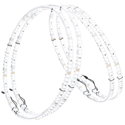 Ehaho 15.5" Super Bright Double Row Pure White Wheel Lights, Rim Light with Remote Control, IP68 Waterproof Wheel Ring Lights with Turn & Braking Signal Compatible with Various Trucks SUV Car(4PCS) - size: 4 Wheel-15.5" 2-Row Pure White