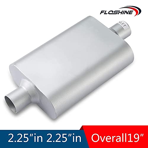 Universal Mufflers Dual Chamber 2.25" inlet (ID) 2.25" outlet (ID) overall 17" Performance Automotive Muffler Exhaust FH42440 - size: 2.25"