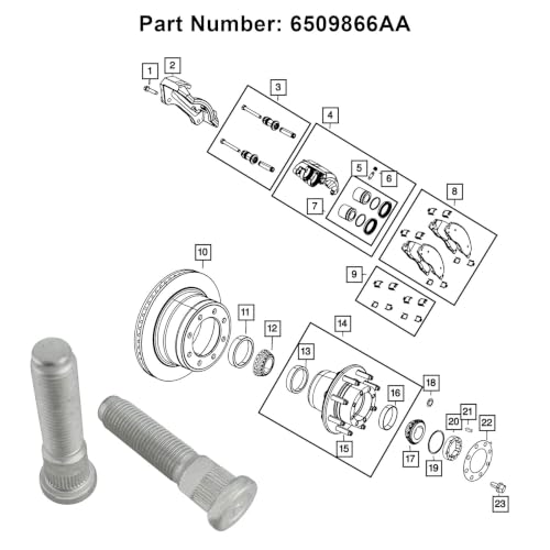 8PCS Wheel Stud Fits for Dodge Ram 2500 3500 2012-2019 6509866AA