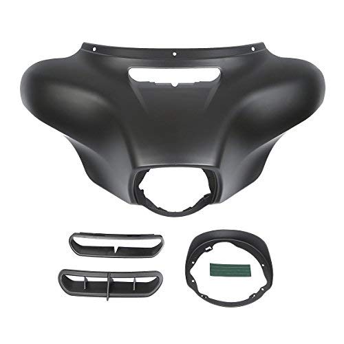 TCT-MOTORPARTS Front Outer Fairing Fit for Harley Touring Electra Street Glide Ultra Limited 2014-2023 Tri Classic FLHTCU FLHT FLHTP FLHTCUL CVO FLHXSE Matte Black - color: Outer Fairing Matte Black