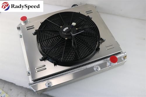 4 Row Radiator Shroud Fan For 1963 1964 1965 1966 Chevy C/K C10 C20 C30 K10 K20 Pickup V8-Aluminum Radiators, Replacement Radiator, aluminum radiator, radiadores