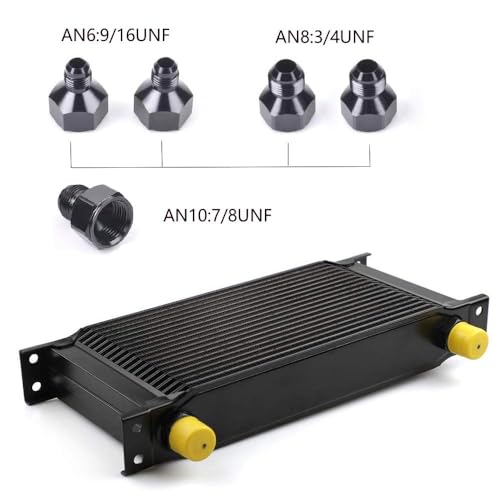 19 Row AN10-10AN Stacked Plate Oil Cooler With Mounting Bracket - color: Oil Cooler+Mounting Bracket, size: 19 Row-BK