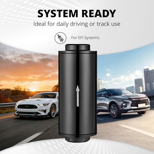 EVIL ENERGY Inline Fuel Filter 10 Micron with 6AN 8AN 10AN Adapter&Bracket Clamp 50MM Universal