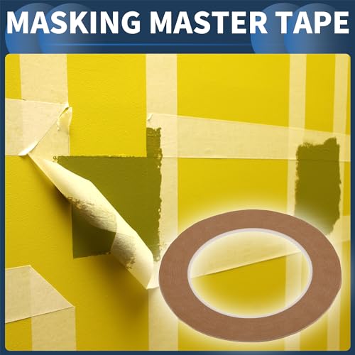 Masking Tape, 0.06 Inches x 32.8 Yards DIY Car Auto Paint Painters Tape Brown, 1 Pc - color: Brown, size: 0.06 Inches x 32.8 Yards