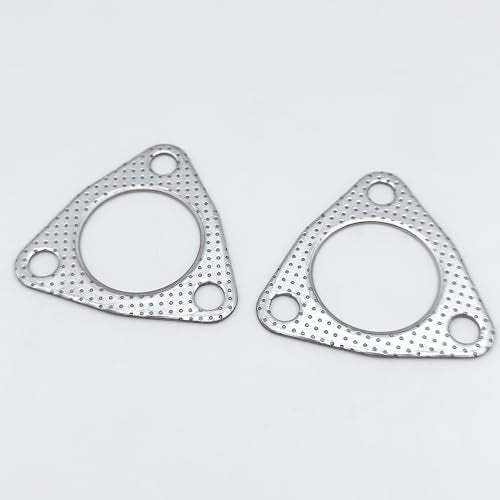 2 Inch Exhaust Gasket 3-Bolt Flange 53mm Graphite w/Fire Ring 2 Pcs - size: 2 in