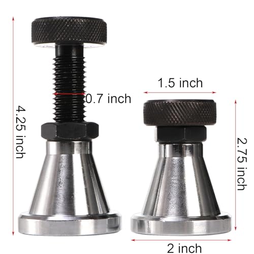 Yarlung 2 Pack Adjustable Screw Jack, Machinist Jack Post Height 2.75" to 4.25", Heavy Duty Screw Jack Stands for Leveling Work, Milling Drilling Machines
