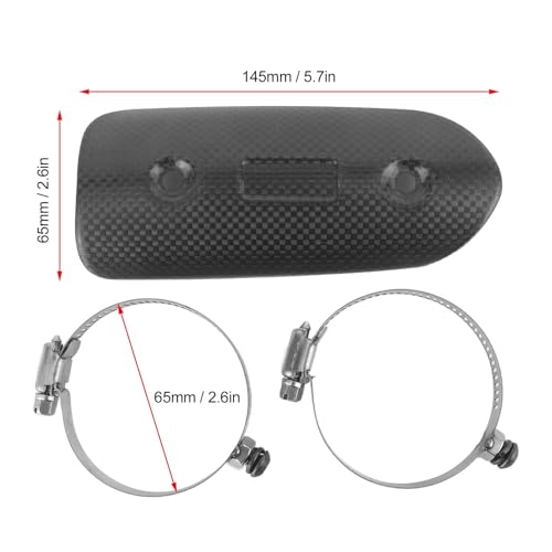 Exhaust Heat Shield, Universal Dry Carbon Fiber Exhaust MidPipe Heat Shield Guard Protector Kit Replacement Accessories for Motorcycle