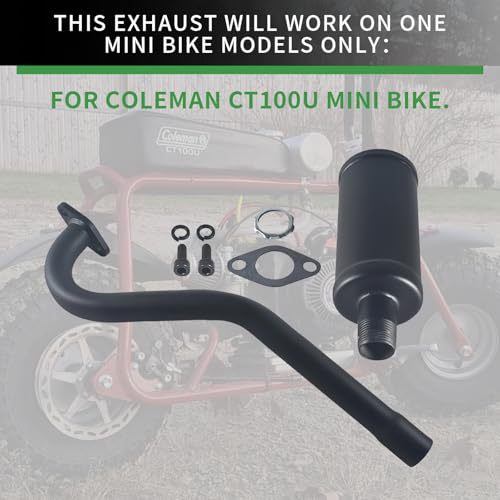 Exhaust With Muffler For Predator 79cc 98cc 3HP For Coleman CT100U Mini bike Black