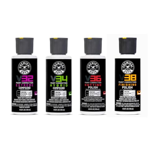 Chemical Guys, V-Line Polish & Compound Sample Kit, V32 V34 V36 V38, 4 oz - size: 4 oz (4-Pack)