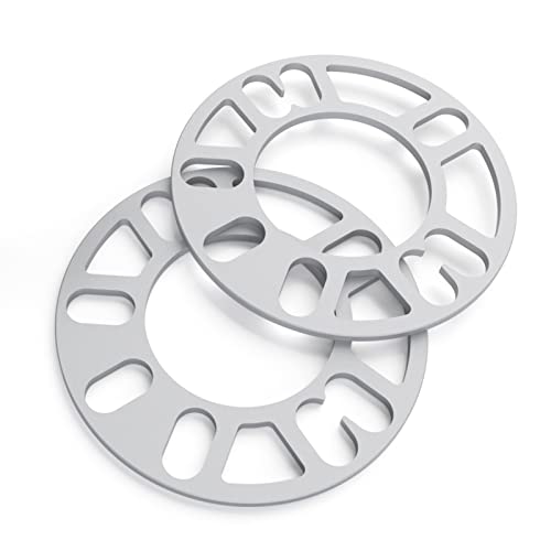 4Pcs Universal Wheel Spacers 5mm for Most 4 Lug & 5 Lug Wheels, PCD 98mm to 120mm, 4x100 4x108 4x100 5x100 5x108 5x110 5x112 5x114.3 5x115 5x120 5x4.5 5x4.75 Multiple Bolts Pattern Vehicle