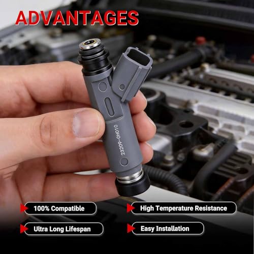 Fuel Injectors Set of 4 Compatible with Toyota 2.0L 2.4 L4 Engine - size: 23250-0H010