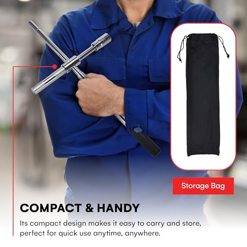 Boulder Tools 23 inch 4 Way Lug Wrench - Universal Telescopic Tire Removal Tool for Car and Truck - Portable Heavy Duty Tire Changing Tool for 19 mm and 21 mm Nuts - Durable Silver Aluminum Alloy - style: 23" Cross Tire Wrench