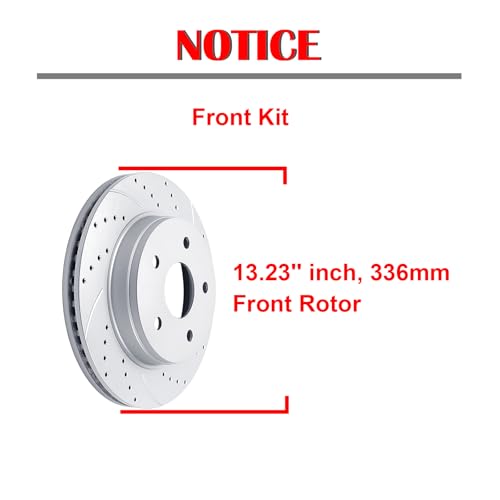 Acinoparts Front Brake Kit for Chrysler Aspen 2007-2009 Dodge Durango - size: ABK00102