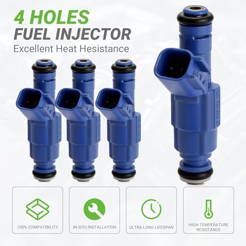 Fuel Injectors FJ930 Set of 4 Compatible with Ford Escape Focus Mercury Mariner L4 2.3L 2005 2006 2007 2008# Replace 3M6Z9F593BA 0280156162 3M6G-BA CM-5086 CM5086 - size: 930