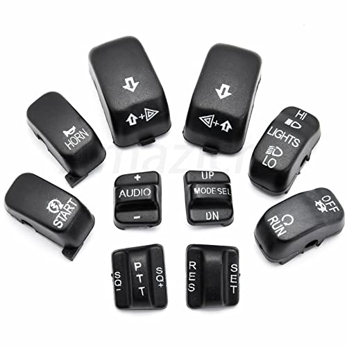 Black Hand Control Switch Housing Caps Compatible for Harley Davidson Electra Street Glide - color: BLACK 10 PCS/SET