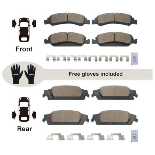 HUSCH Front & Rear Ceramic Brake Pads Fit For Cadillac, For Chevrolet - size: D1363+D1707