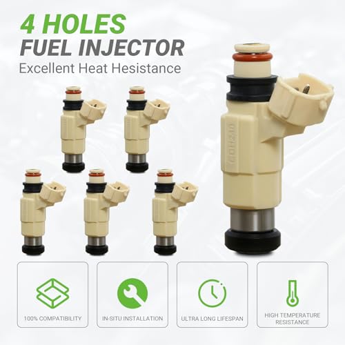 Fuel Injectors 69J137610000 CDH240 Set of 6 Compatible with YAMAHA Outboard 4 Stroke F200TXR F225TLR F225TXR LF225TXR # Replace 69J-13761-00-00 - size: 240