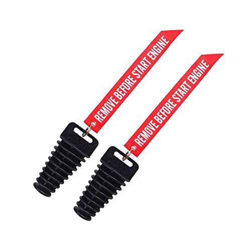 1.07" - 1.85" Muffler Exhaust Wash Plug, Motorcycle Dirt Bike 2 & 4 Stroke w/Streamer Remove Before Start Engine Rubber Exhaust Silencer (2 Pack) (1.07"-1.85") - color: 2 Black Big Plug