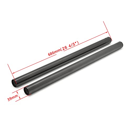 TOFR 39mm Fork Tubes for Harley Sportser XL 45395-09 46218-05 +2" Length - color: Black, size: 26 4/5"