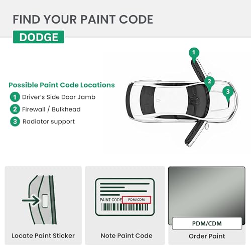 ERA Paints - PDM/CDM - Mineral Gray Metallic for DODGE Exact OEM Color Match Automotive Touch Up Paint for Cars - Spray Paint with Premium Spray Nozzle - Essential Kit - Made in USA - style: Spray - Essential Kit
