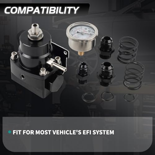 EFI Fuel Pressure Regulator Kit 3-70PSI With Gauge Compatible With AN8