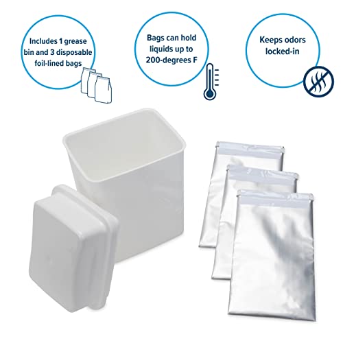 Camco Cooking Grease Storage Bin | Help Stop RV and Marine Kitchen Drains from Getting Clogged | Foil Liners Hold Liquid Up to 200-Degrees Fahrenheit (42281) - style: Grease Storage Container