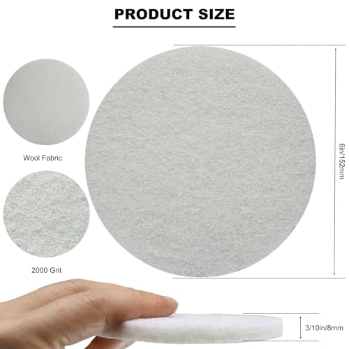 10 Pack 6 Inch 2000 Grit Multipurpose White Scrubber Scouring Pads Flocking Scuff Pads -Hoop and Loop Scuff Pads Conditioning Discs Polishing Pad for Furniture Automotive Cleaning, Rust Removal - style: 2000 Grit