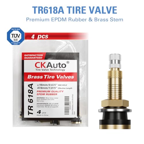 CKAuto TR618A Tubeless Air Liquid Tractor Clamp-in Valve Stems, 4 Pcs/Pack - color: TR618A04