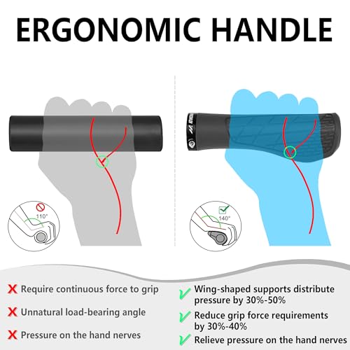Ergonomic Non-Slip Comfort Bike Grips for BMX/Scooter - color: Black