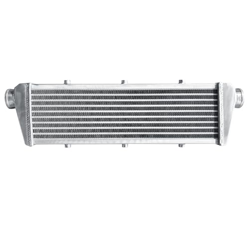 Universal Intercooler 27''x8''x2.7" Front Mount Intercooler 2.2'' Inlet and Outlet Aluminum Turbo Intercooler Direct Replacement for Any Turbo Charger system - size: 27''x8''x2.7" 2.2''