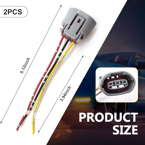 MLY 2-Pack 3-Pin Alternator Wiring Harness Plug, Plug & Play Pigtail Wire Harness Connector, Automotive Wire Harness Kit Replacement, Compatible with Lexus Nissan Infiniti EX35 G35 (Gray)