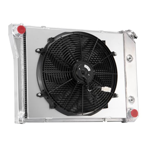 3 Row Aluminum Radiator Shroud 16" Fan Kit for 1968-1974 Chevy Nova 1975-1987 El Camino High Performance Racing Spec 16 Inch Fan CC571 1968-1987
