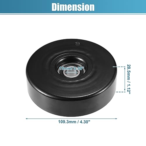 uxcell Drive Belt Tensioner Assembly Accessory Idler Pulley Tightener Pulley No.1112000070 for Mercedes-Benz SLK 230 1998-2004 Black Metal