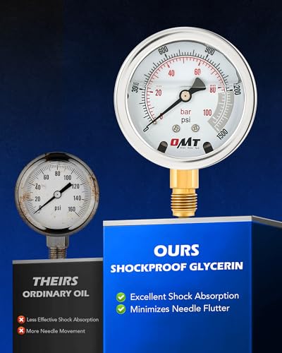 OMT Hydraulic Pressure Test Kit with 4 Gauges Up to 9000 PSI, 9 Couplings - size: 1300 3500 5500 9000 Psi