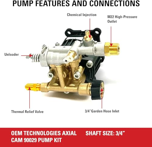 OEM Technologies 3400 PSI 2.5 GPM Horizontal Pressure Washer Pump Kit 90029 - style: Horizontal 3400 PSI