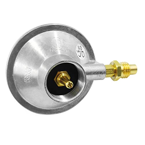 MENSI Low Pressure 1 LB Propane Adjustable Regulator with M12X1.5 Male Adaptor Nozzle for Camping Grill - color: silver