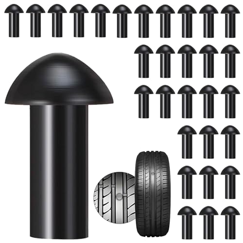 Richcat Tubeless Tire Puncture Repair Kit with Mushroom Plug, Repairs punctures and Flat Tires for Motorcycles, Cars, Trucks, ATVs and Tractors - size: 30Plugs Kit