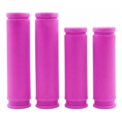 4Pcs Bike Handlebar Grips, 85mm 105mm TPR Rubber Short Grips Fit Twist Shift and Revoshift - color: Pink