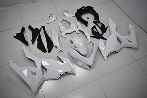 US STOCK Glossy White Fairing Fit for Kawasaki 2018-2023 Ninja 400 EX400 - color: 010 Glossy White
