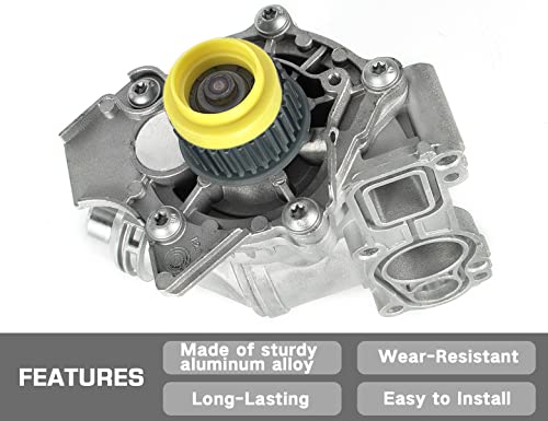 Electric Engine Water Pump Assembly Compatible with 2008-2016 Audi A3 A4 A5 A6 Q3 Q5 TT Quattro Allroad VW Beetle CC Eos GTI Jetta Passat 2.0L,Replaces#OE 06H121026CQ 06H121026AB