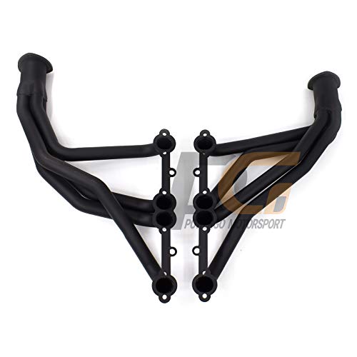 Exhaust Headers 1-1/2 x 3 in. Mild Steel Black Paint for 1966-1987 C10 C20 C30 K10 K20 K30 Suburban Blazer Jimmy | 283 305 350 396 V8